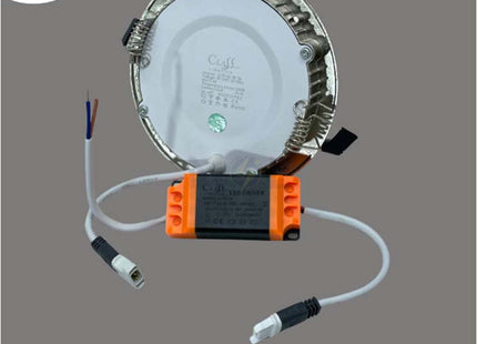 Class Lighting LED Downlight/ Panel Light Chrome Ceiling Flush Mounted Circular Warmwhite 3200K 510Lm 10.5cm 6W | CLSP-RD-6W