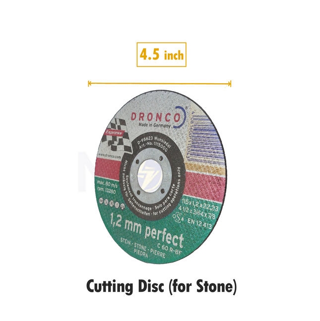Dronco Abrasive Stone Cutting Disc 115x1.2x22.2mm | C60R-BF