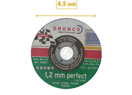 Dronco Abrasive Stone Cutting Disc 115x1.2x22.2mm | C60R-BF
