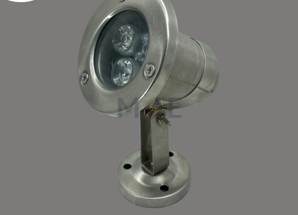 Lotus LED Silver Adjustable Spotlight With Flat Base Green 12V 3x1W | 82-4023 | سبوت بركة ليد ظاهر متحرك مع قاعدة فضي اخضر