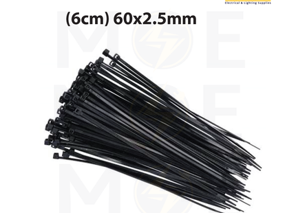 Cable Ties Black ( 6cm ) 60x2.5mm | XFS-60 | رباط بلاستيك رفيع اسود
