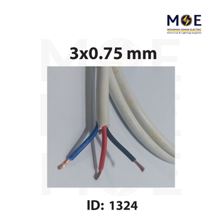 Liban Cables Multicore Cable Flexible | NYLHY 3x0.75mm | كابل مبروم شعري ابيض