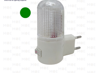 Plug-in Night Light LED With Power Switch Transparent Green | 304-GN 547 | نواصة بفيش ليد مع مفتاح شفاف اخضر