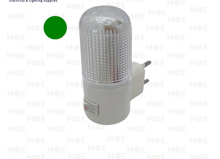 Plug-in Night Light LED With Power Switch Transparent Green | 304-GN 547 | نواصة بفيش ليد مع مفتاح شفاف اخضر