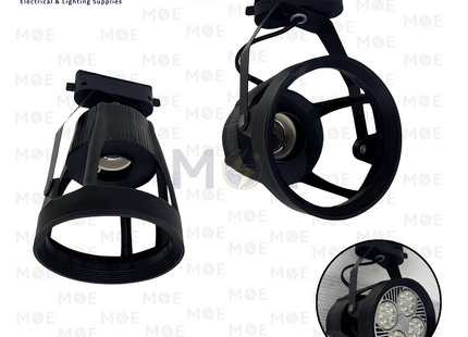 Track Light Head Spot Black PAR30 1xE27 19x11.5cm | سبوت فارغ على سكة اسود