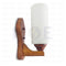 Hadco Tec Upside Single Arm Wooden Wall Light Milky Glass E27 - ابليك حائط خشب و زجاج طلوع مفرد حليبي