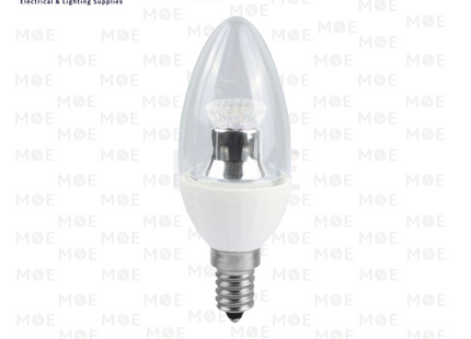 CIVILIGHT LED Lamp Clear Lens Candle WarmWhite 11001 2700K E14 4W | C37 Bulb | لمبة ليد برم سن رفيع لنس شمعة شفاف ورم وايت