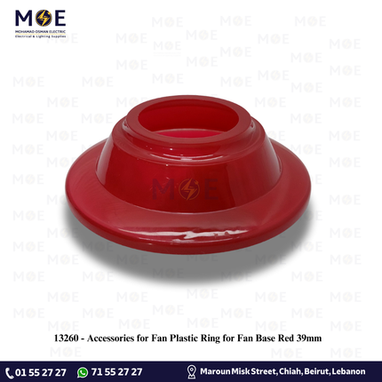 Accessories for Fan Plastic Ring for Fan Base Red 39mm