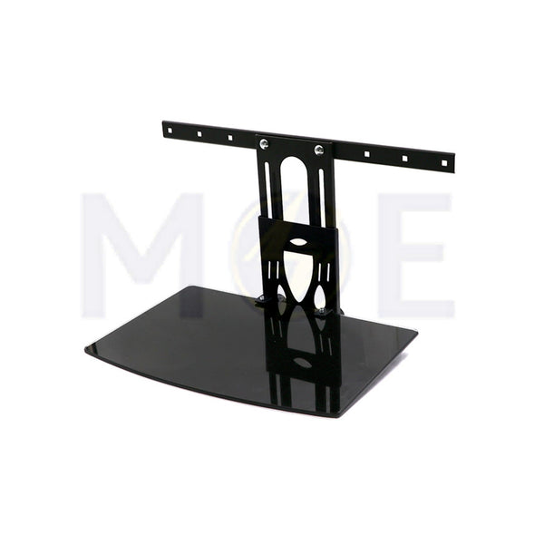 DVD stand Wall Mount Fixed Single Glass Shelf Max Load 5Kg 360x250mm  EKT102 - حامل دي في دي حائطي مع رف زجاجي 