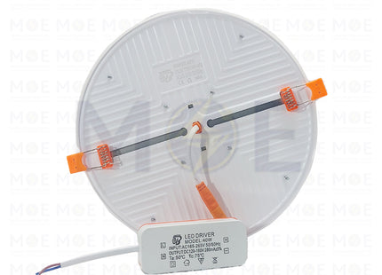 OB LED Downlight/ Panel Light White Ceiling Flush Mounted FrameLess Adjustable Circular  Daylight, Warmwhite, Coolwhite 22cm 40W | سبوت ليد مدور مخفي بدون كادر متحرك ابيض دايلايت، ورم وايت، كول وايت