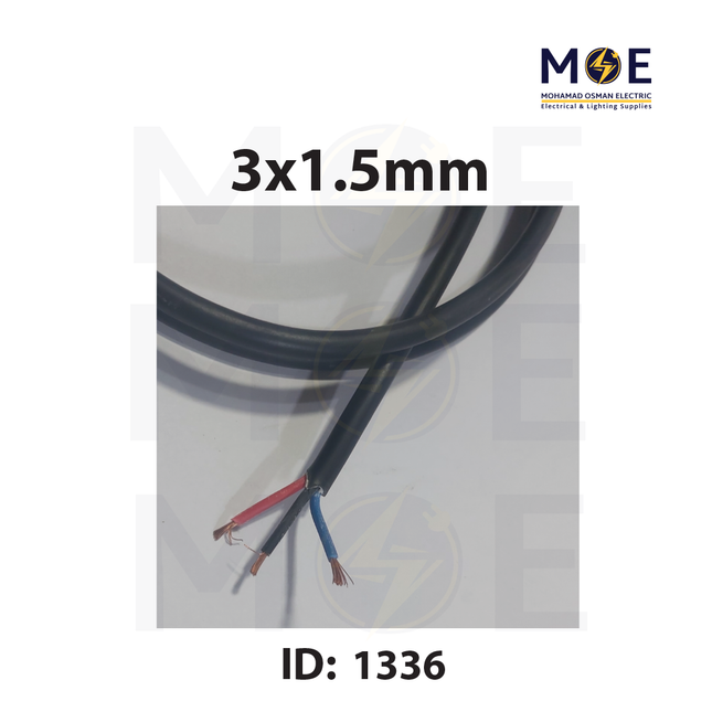 Liban Cables Multicore Fiber CU Core Flexible Black | NYMHY 3x1.5 mm | كابل مبروم شعري اسود