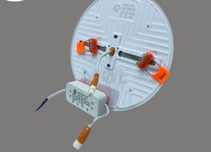 OB LED Downlight/ Panel Light White Ceiling Flush Mounted FrameLess Adjustable Circular Daylight 17cm 30W | سبوت ليد مدور مخفي بدون كادر متحرك ابيض دايلايت