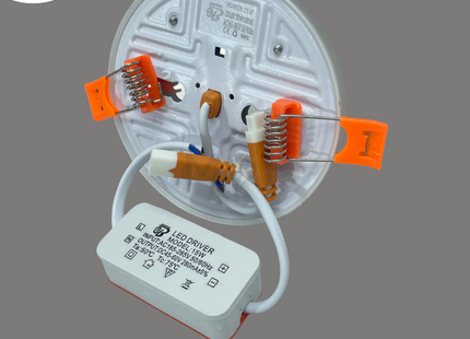 OB LED Downlight/ Panel Light White Ceiling Flush Mounted FrameLess Adjustable Circular Warmwhite 10cm 15W | سبوت ليد مدور مخفي بدون كادر متحرك ابيض ورم وايت