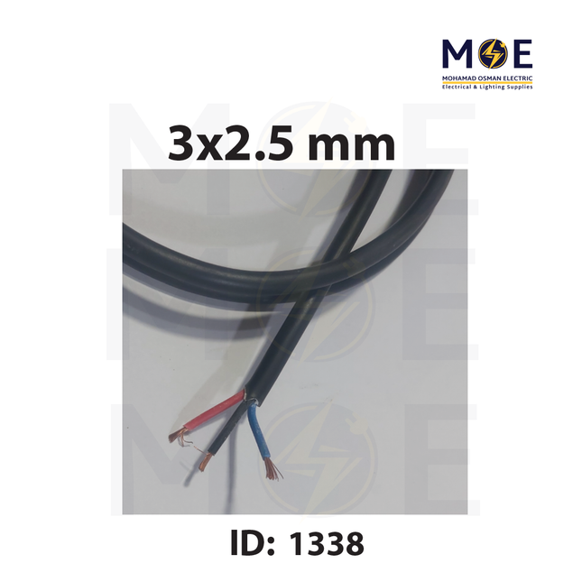 Liban Cables Multicore Fiber CU Core Flexible Black | NYMHY 3x2.5 mm | كابل مبروم شعري اسود