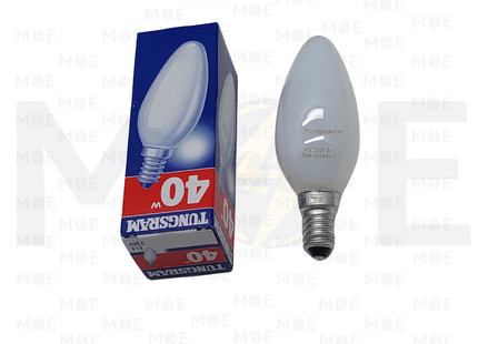 Tungsram Incandescent Lamp Candle E14 40W | لمبة عادي برم سن رفيع شمعة