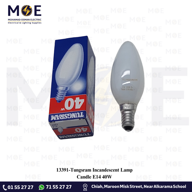 Tungsram Incandescent Lamp Candle E14 40W