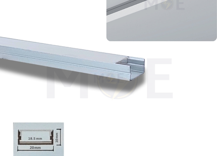 OB Surface LED Aluminum Profile Silver 20x10mm 3mt | 2010 | بروفايل ليد المنيوم ظاهر