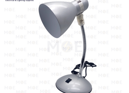 Friend Basic Desk Lamp With Power Switch Silver E27 | غلوب طاولة للدراسة مع مفتاح فضي