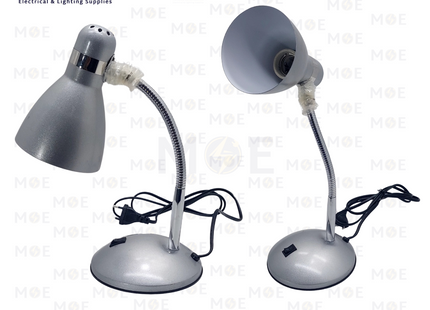 Friend Basic Desk Lamp With Power Switch Silver E27 | غلوب طاولة للدراسة مع مفتاح فضي