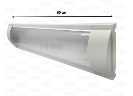 Excel Light Tube Light Fixture Prismatic Diffuser With Electronic Ballast White 2x20W 60cm | 2FC-20 WH | شاسي عريضة ترانس الكترون ابيض