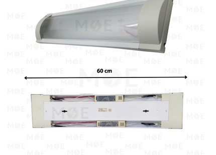 Excel Light Tube Light Fixture Prismatic Diffuser With Electronic Ballast White 2x20W 60cm | 2FC-20 WH | شاسي عريضة ترانس الكترون ابيض