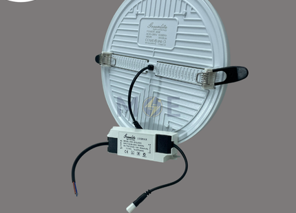 Greenlite IP40 LED Downlight/ Panel Light White Ceiling Flush Mounted FrameLess Circular Coolwhite 4000K 20.5cm 45W | GR-REC45 | سبوت ليد مدور مخفي بدون كادر متحرك ابيض كول ايت