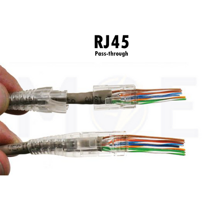 Dintek Pass-Through Network Plug Crimp Connector Unshielded Transparent CAT6 RJ45 8P8C | 1501-88060