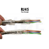 Dintek Pass-Through Network Plug Crimp Connector Unshielded Transparent CAT6 RJ45 8P8C | 1501-88060