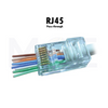 Dintek Pass-Through Network Plug Crimp Connector Unshielded Transparent CAT6 RJ45 8P8C | 1501-88060