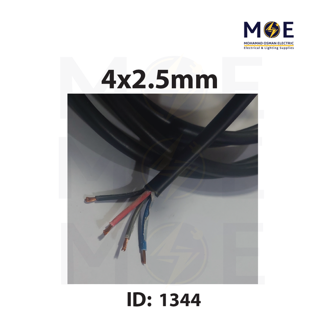 Liban Cables Multicore Fiber CU Core Flexible Black | NYMHY 4x2.5 mm | كابل مبروم شعري اسود
