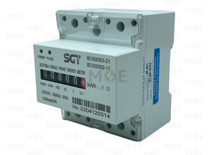 SGT Single Phase Energy Meter KwH 230V AC 50Hz 10-60A 4Mod. | SGTF588-4 | عداد كيلو وات سكة عريض واحد فاز