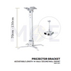 Projector Stand Ceiling  Wall Mount adjustable white Max 13Kg Length 70-130cm  -حامل بروجكتر سقفي أو جداري قابل للتعديل 