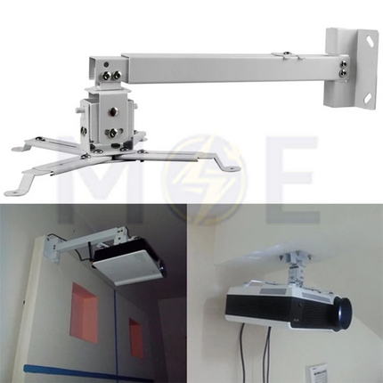 Projector Stand Ceiling  Wall Mount adjustable white Max 13Kg Length 70-130cm  -حامل بروجكتر سقفي أو جداري قابل للتعديل 