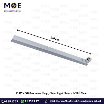 OB fluorescent Empty Tube Light Fixture 1xT8 120cm | T8101W