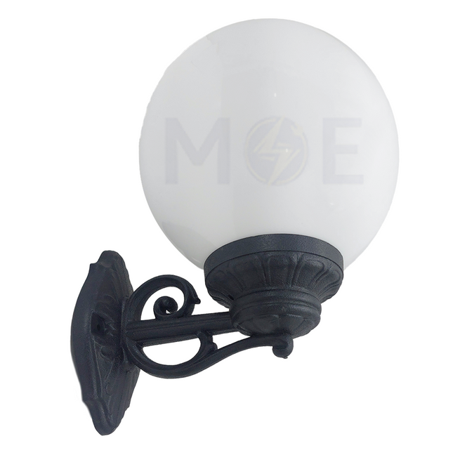 Fumagalli Outdoor Round Globe Wall Light White With Base E27 Bisso Globe 250  G25.131.000.A0E27-AYE27