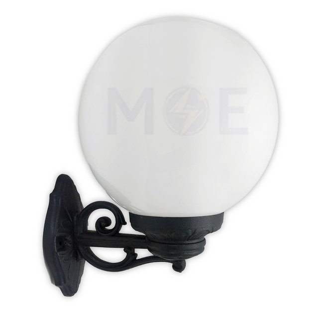 Fumagalli Outdoor Round Globe Wall Light White With Base E27 Bisso Globe 250  G25.131.000.A0E27-AYE27