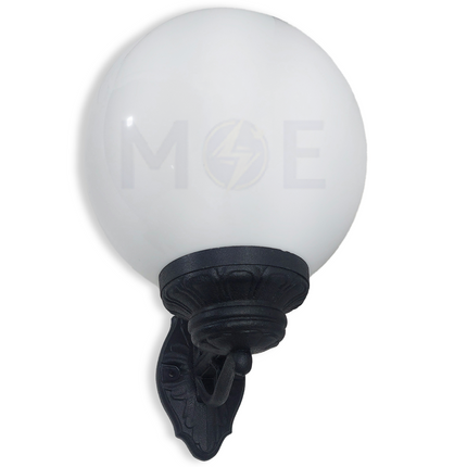 Fumagalli Outdoor Round Globe Wall Light White With Base E27 Bisso Globe 250  G25.131.000.A0E27-AYE27