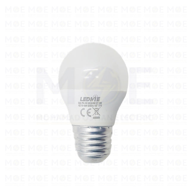 LEDMIE LED Lamp Bulb CoolWhite E27 530Lm 4000K 6W | G45 | لمبة ليد برم بول كول وايت