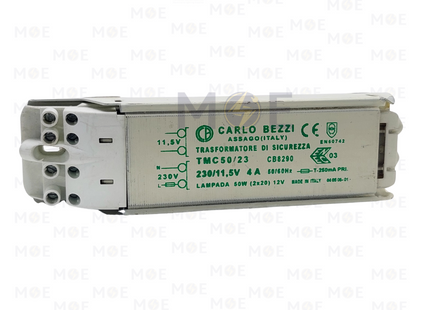 Carlo Bezzi Safety Transformer for Halogen Lamps 230V/11.5V 4A 50W | TMC50/23 | ترانس هالوجين حديد