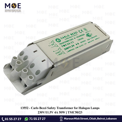 Carlo Bezzi Safety Transformer for Halogen Lamps 230V/11.5V 4A 50W | TMC50/23