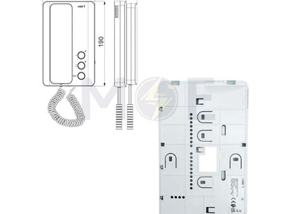 Came BPT Audio Indoor Audio Handset (Door release, room call, + 1 Aux, Volume, + 2 Led ind.) for Door Phone Systems| AGT A200 K (840CA‑0030)