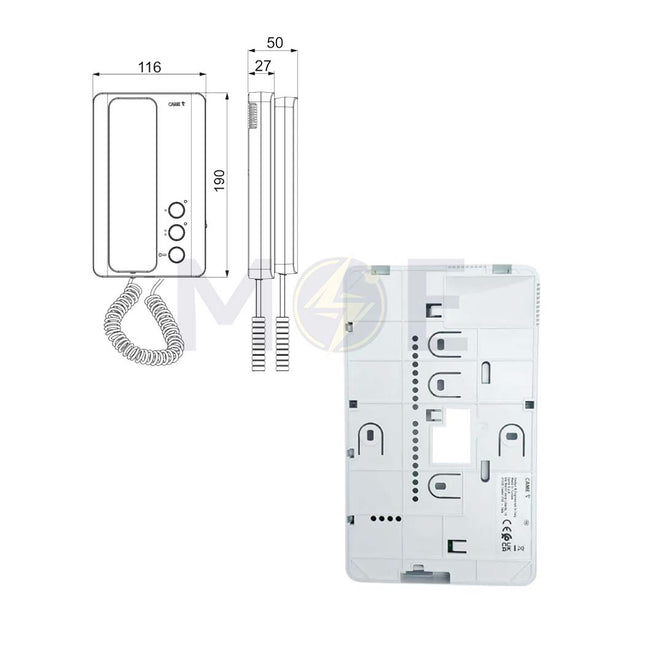 Came BPT Audio Indoor Audio Handset (Door release, room call, + 1 Aux, Volume, + 2 Led ind.) for Door Phone Systems| AGT A200 K (840CA‑0030)