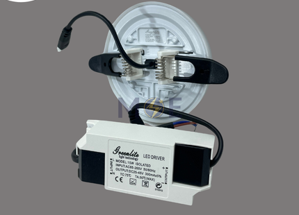 Greenlite IP40 LED Downlight/ Panel Light White Ceiling Flush Mounted FrameLess Circular Coolwhite 4000K 7.5cm 15W | GR-REC15 | سبوت ليد مدور مخفي بدون كادر متحرك ابيض كول ايت