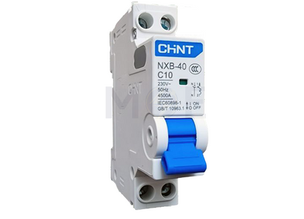 Chint MCB 4.5kA 1P+N C 10A DPN | NXB-40 DPN دجنتور