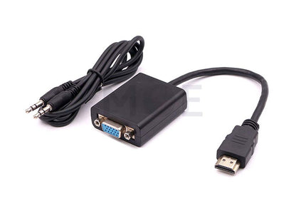 HDMI Male to VGA Female Converter Cable 1080P 25.5cm with Audio Port (VGA+Jack 3.5mm)