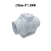 Brilliant Mixed Flow In-Line Duct Fan (10cm 4") 28W |BPT-4 شفاط ماسورة توربين بلاستيك