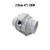 Brilliant Mixed Flow In-Line Duct Fan (10cm 4") 28W |BPT-4 شفاط ماسورة توربين بلاستيك
