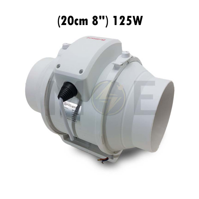 Brilliant Mixed Flow In-Line Duct Fan (20cm 8") 125W|BPT-8 شفاط ماسورة توربين بلاستيك