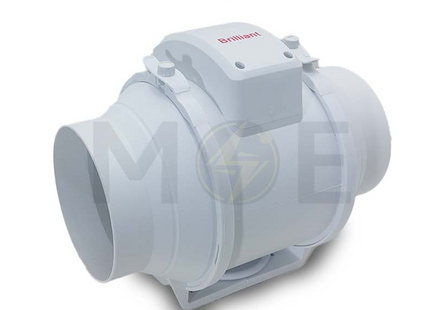 Brilliant Mixed Flow In-Line Duct Fan (20cm 8") 125W|BPT-8 شفاط ماسورة توربين بلاستيك