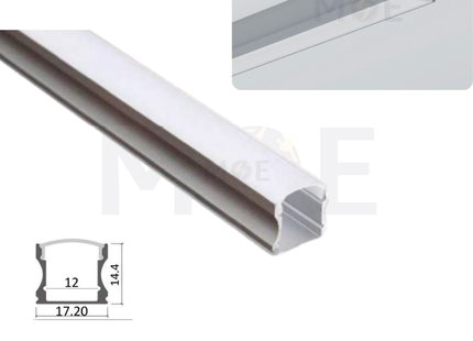 Surface LED Aluminum Profile Silver 17.2x14.4mm 2mt | JH002-613 | بروفايل ليد المنيوم ظاهر
